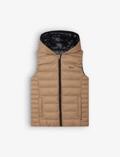 Boss Logo-patch Reversible Puffer Gilet 4-16 Years