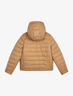 Boss Logo-patch Reversible Shell-down Puffer Jacket 4-16 Years -Kid Couture R04150793 BLACK ALT03