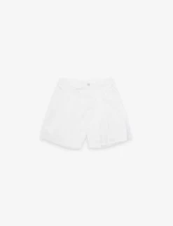 Benetton Brand-embroidered Relaxed-fit Cotton-poplin Shorts 6-14 Years