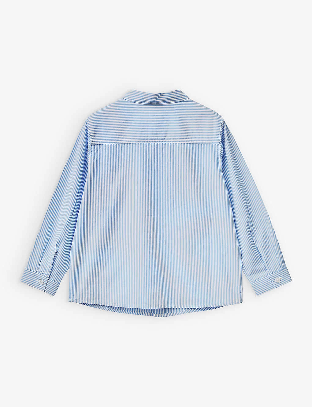 Benetton Logo Striped Cotton Shirt 1-6 Years 2 Benetton Logo Striped Cotton Shirt 1-6 Years - Image 2