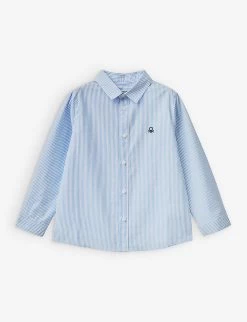 Benetton Logo Striped Cotton Shirt 1-6 Years