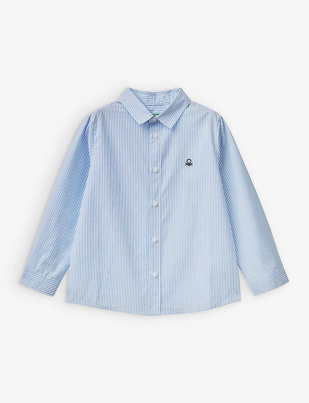 Benetton Logo Striped Cotton Shirt 1-6 Years 1 Benetton Logo Striped Cotton Shirt 1-6 Years