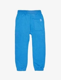 Benetton Brand-print Regular-fit Woven-blend Jogging Bottoms 6-14 Years -Kid Couture R04151595 BLUE ALT02