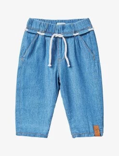 Benetton Elasticated-waist Rope-fastening Jeans 1-18 Months