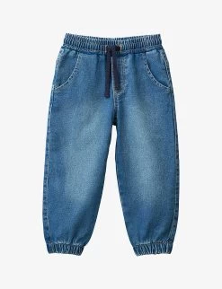Benetton Elasticated-waist Drawstring Stretch-denim Jeans 1-6 Years