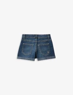 Benetton Folded-hem Stretch-denim Shorts 6-14 Years 5 Benetton Folded-hem Stretch-denim Shorts 6-14 Years -Kid Couture R04151613 BLUEDENIM ALT02