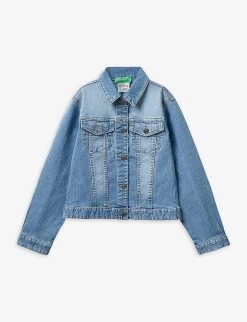 Benetton Regular-fit Patch-pocket Stretch-denim Jacket 6-14 Years