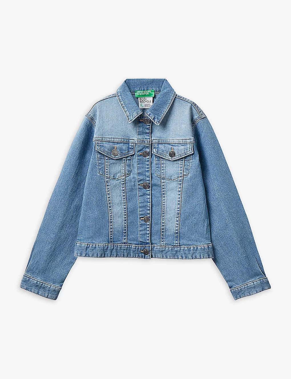 Benetton Regular-fit Patch-pocket Stretch-denim Jacket 6-14 Years 1 Benetton Regular-fit Patch-pocket Stretch-denim Jacket 6-14 Years