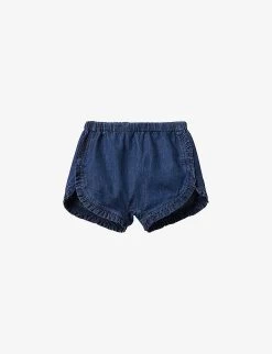 Benetton Elasticated-waist Frilled-edges Denim Shorts 1-18 Months