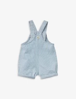 Benetton Stripe Denim Dungarees 1-18 Months -Kid Couture R04151625 BLUEDENIM ALT02