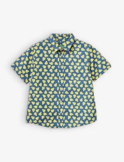 Benetton Pear-print Short-sleeved Cotton-poplin Shirt 1-6 Years