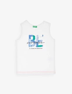 Benetton Graphic-print Sleeveless Cotton-jersey Top 6-14 Years