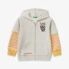 Benetton Slogan-embroidered Cotton-jersey Hoody 3-6 Years