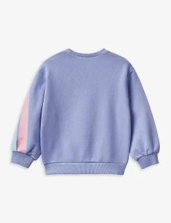 Benetton Rainbow-print Crew-neck Cotton Sweatshirt 1-6 Years -Kid Couture R04151645 LILAC ALT02