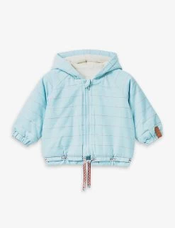 Benetton Hooded Striped Padded Cotton Coat 1-18 Months