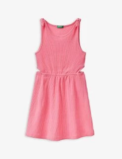 Benetton Cut-out Ribbed Cotton-jersey Dress 6-14 Years