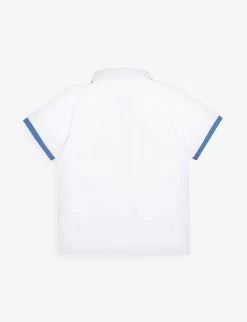 Benetton Logo-embroidered Contrast-trim Cotton-jersey Polo Shirt 1-6 Years -Kid Couture R04151679 WHITE ALT02