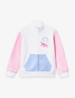 Benetton Logo-print Zip-through Cotton-jersey Sweatshirt 6-14 Years