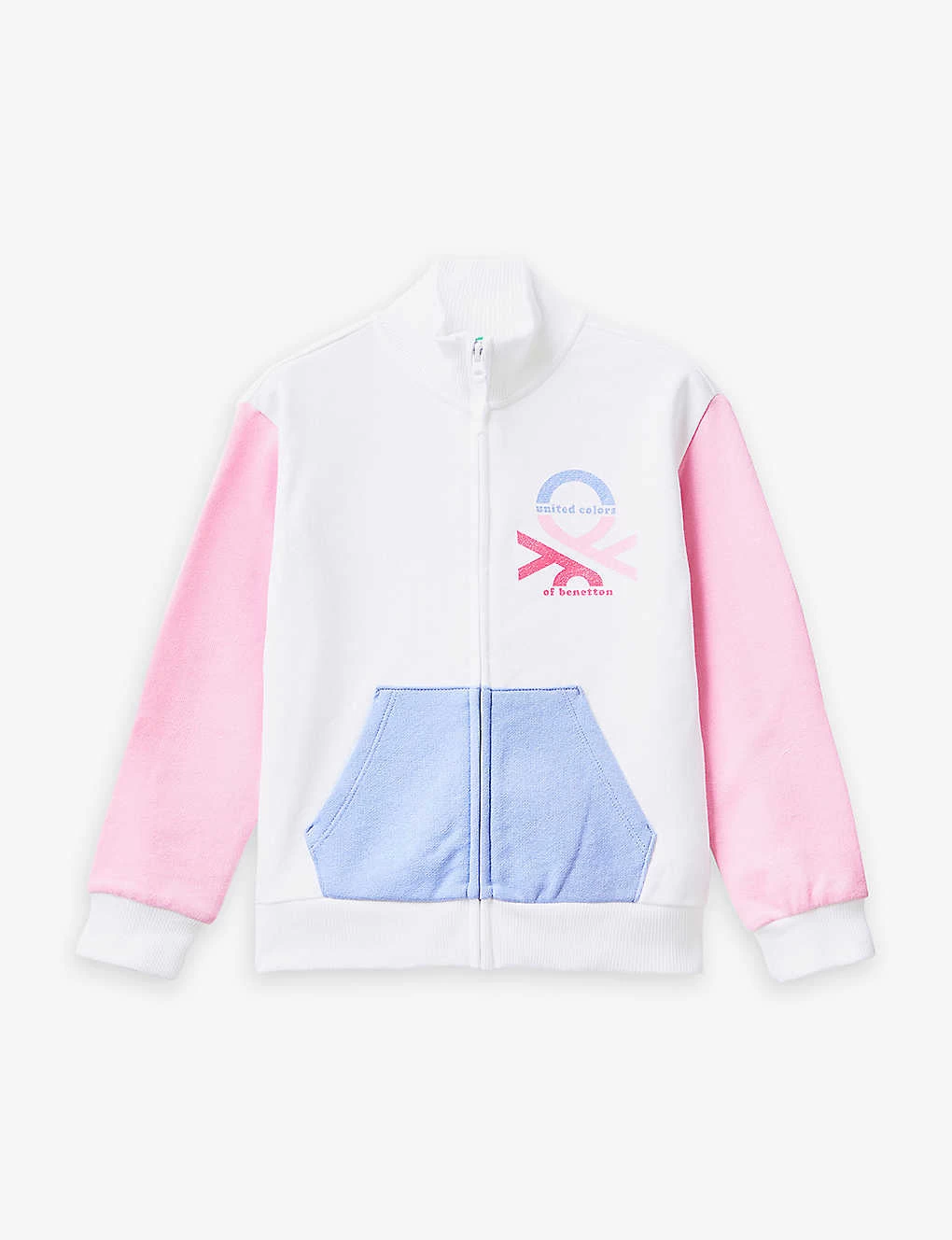 Benetton Logo-print Zip-through Cotton-jersey Sweatshirt 6-14 Years 1 Benetton Logo-print Zip-through Cotton-jersey Sweatshirt 6-14 Years