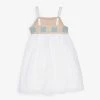 Benetton Crochet-panel Square-neck Cotton Dress 6-14 Years