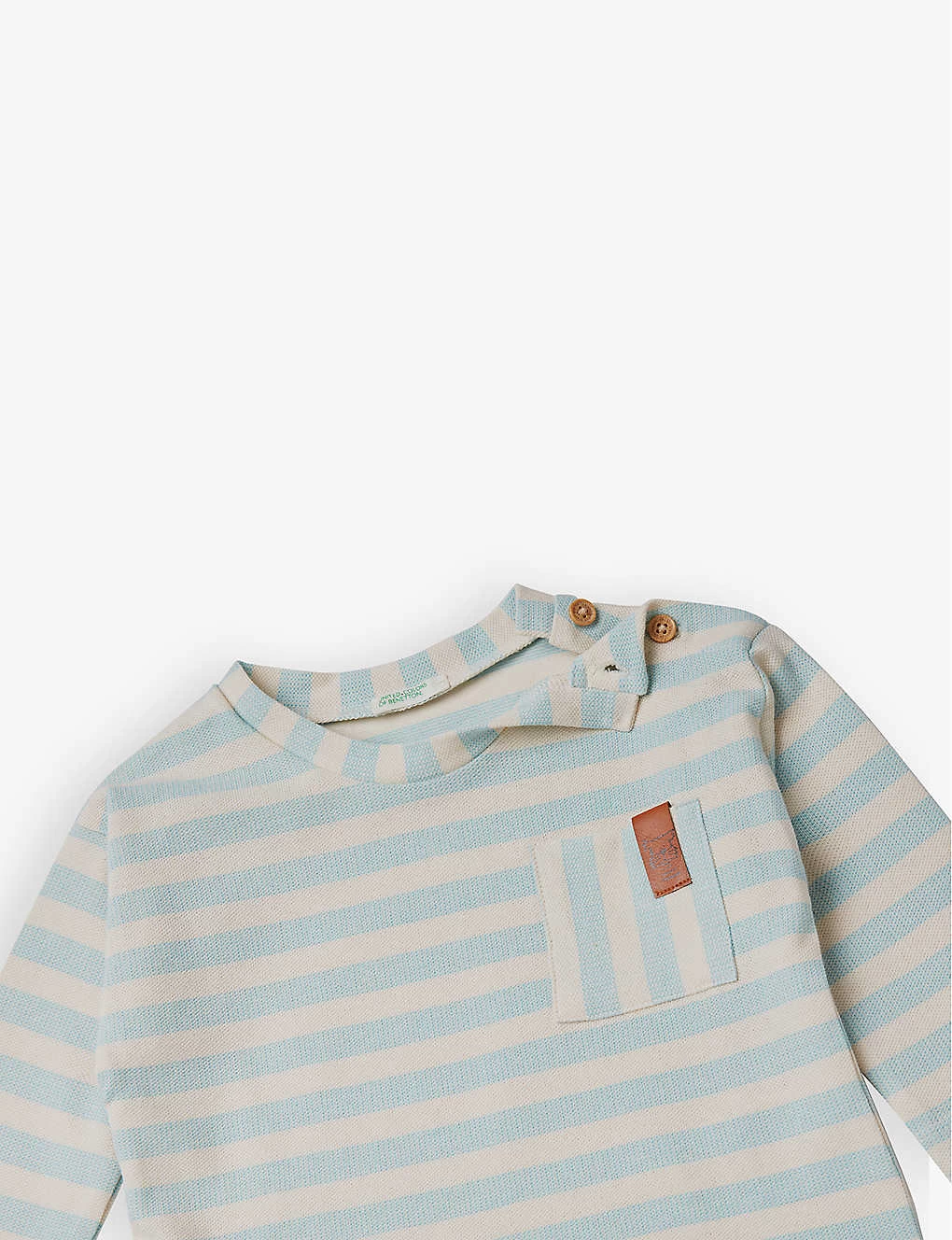 Benetton Logo-patch Stripe-pattern Stretch-cotton T-shirt 1-18 Months 2 Benetton Logo-patch Stripe-pattern Stretch-cotton T-shirt 1-18 Months - Image 2