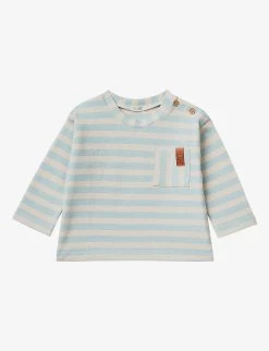 Benetton Logo-patch Stripe-pattern Stretch-cotton T-shirt 1-18 Months