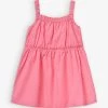 Benetton Square-neck Elasticated-waist Cotton-poplin Dress 1-6 Years