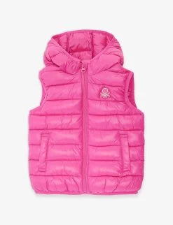 Benetton Brand-embroidered Sleeveless Padded Shell Gilet 1-6 Years