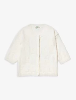 Benetton Graphic-jacquard Recycled Cotton-blend Cardigan 1-18 Months