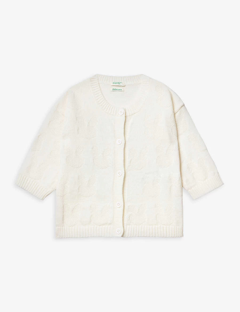 Benetton Graphic-jacquard Recycled Cotton-blend Cardigan 1-18 Months 1 Benetton Graphic-jacquard Recycled Cotton-blend Cardigan 1-18 Months