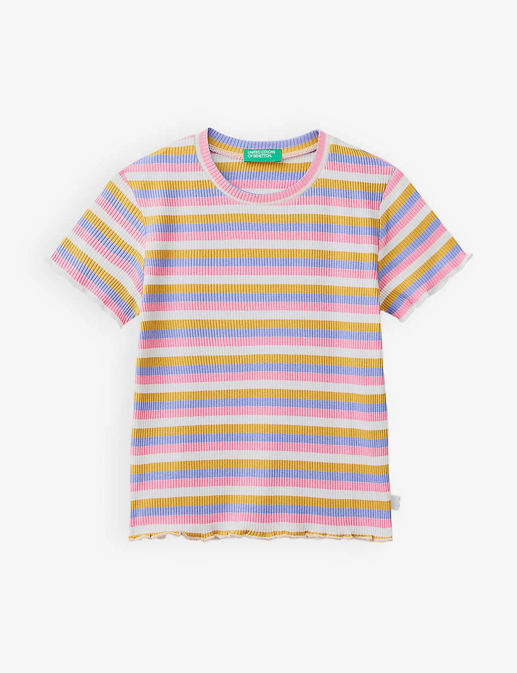 Benetton Striped Stretch-cotton T-shirt 6-14 Years 1 Benetton Striped Stretch-cotton T-shirt 6-14 Years