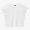 Benetton Frill-trim Cotton And Linen-blend T-shirt 6-14 Years