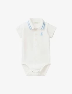 Benetton Logo-embroidered Cotton Babygrow 1-18 Months