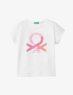 Benetton Logo-print Organic-cotton Jersey T-shirt 6-14 Years