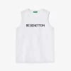 Benetton Logo-print Sleeveless Cotton T-shirt 6-14 Years