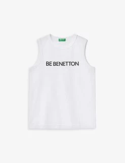 Benetton Logo-print Sleeveless Cotton T-shirt 6-14 Years