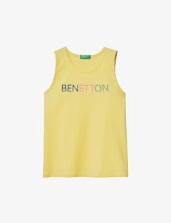 Benetton Logo-print Round-neck Cotton-jersey Vest 6-14 Years