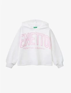 Benetton Logo-print Cotton-jersey Hoody 6-14 Years