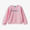 Benetton Glittered-logo Colour-blocked Organic-cotton Sweatshirt 1-6 Years