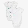 Benetton Logo-print Short-sleeved Pack Of Two Organic-cotton Bodysuits 1-12 Months