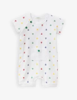Benetton Logo-print Pocket-detail Cotton Romper 1-18 Months