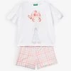 Benetton Checked Cotton T-shirt And Shorts Set 18 Months - 12 Years
