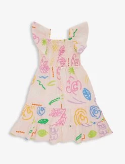 Olivia Rubin Patty Sketch-print Dress 4-13 Years 5 Olivia Rubin Patty Sketch-print Dress 4-13 Years -Kid Couture R04154816 PINKSKETCHYFLORAL ALT02