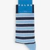 Falke Simple Stripes Logo-print Stripe-pattern Stretch-cotton Blend Socks