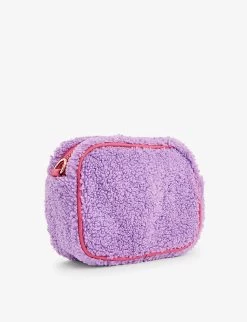 Marc Jacobs Brand-patch Teddy-texture Faux-shearling Kids' Shoulder Bag -Kid Couture R04157195 VIOLET ALT02