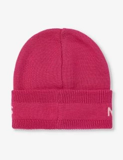 Marc Jacobs Text-pattern Folded-brim Knitted Beanie 2-4 Years -Kid Couture R04157198 FUSCHIA ALT02