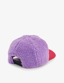 Marc Jacobs Brand-embroidered Teddy-texture Faux-shearing Cap 8-16 Years -Kid Couture R04157199 VIOLET ALT02