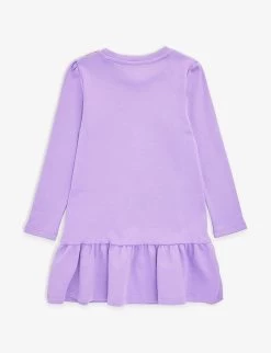 Marc Jacobs Handbag-print Pleated-skirt Cotton-jersey Dress 4-12 Years -Kid Couture R04157202 VIOLET ALT02