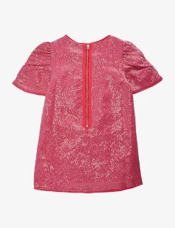 Marc Jacobs Graphic-design Sequin-embellished Woven Mini Dress 4-12 Years -Kid Couture R04157204 FUSCHIA ALT02