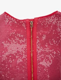 Marc Jacobs Graphic-design Sequin-embellished Woven Mini Dress 4-12 Years -Kid Couture R04157204 FUSCHIA ALT03